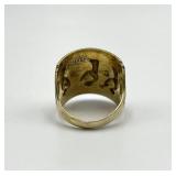 Chinese Export Gilt Silver Enamel Adjustable Ring