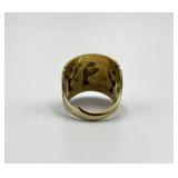 Chinese Export Gilt Silver Enamel Adjustable Ring