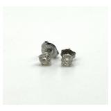 Diamond Look Stud Earrings - Pair, Round Brilliant-Cut