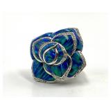Gilson Opal Flower Ring - 925 Sterling Silver