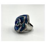 Gilson Opal Flower Ring - 925 Sterling Silver