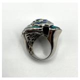 Gilson Opal Flower Ring - 925 Sterling Silver