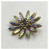 Sherman Aurora Borealis Flower Brooch