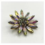 Sherman Aurora Borealis Flower Brooch