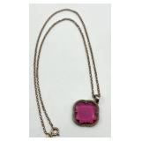 Pink Pendant Necklace 925