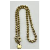 Roberta Chiarella Gold Tone Bead Necklace