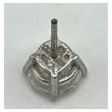 Cubic Zirconia Stud Earrings 925 Silver & 14K Gold - 6.3mm