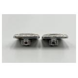 Silver Clip-On Earrings - Ornate Rectangular Filigree