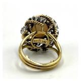 14K Gold Oval Opal Center with Diamond Halo