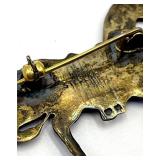 Sterling Blue Enamel Horse Brooch