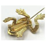 St. John Vintage Climbing Frog Brooch