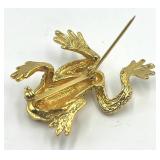 St. John Vintage Climbing Frog Brooch