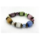 Colorful Glass Bead Necklace & Bracelet Set