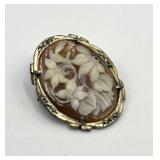 Floral Cameo Brooch