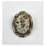 Floral Cameo Brooch