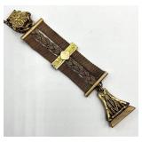 Mesh Pocket Watch Fob - Gold-Tone with Chain