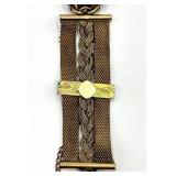 Mesh Pocket Watch Fob - Gold-Tone with Chain