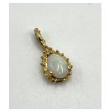Gold Opal Teardrop Pendant