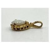Gold Opal Teardrop Pendant