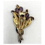 Sterling Silver Hat Pin - Floral Bouquet