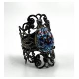 Dragon's Breath Fire Opal Filigree Ring