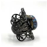 Dragon's Breath Fire Opal Filigree Ring