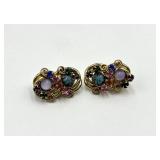 Vintage Rhinestone Clip-On Earrings