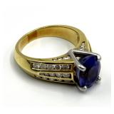 Tanzanite Diamond Ring 18K Gold