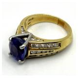 Tanzanite Diamond Ring 18K Gold