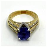 Tanzanite Diamond Ring 18K Gold