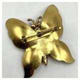 Gold-Tone Butterfly Brooch Pin