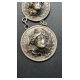 90% silver pendant made of a barber dime, quarter, and half dollar