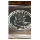 proof 1959 Benjamin Franklin half dollar