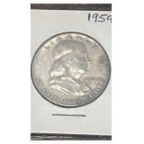 1959 d Benjamin Franklin half dollar