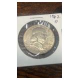 1962 d Benjamin Franklin half dollar