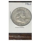 1962 d Benjamin Franklin half dollar