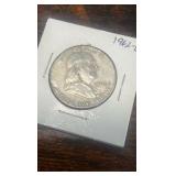 1962 d Benjamin Franklin half dollar