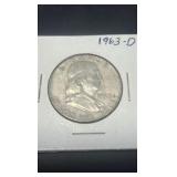 1963 d Benjamin Franklin half dollar