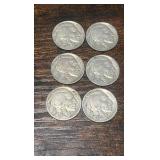 Buffalo nickels lot of 6 1935-1936