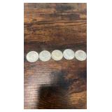 40% silver Kennedy half dollar lot of 5 1965-1969