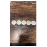 40% silver Kennedy half dollars lot of 5 1965-1969