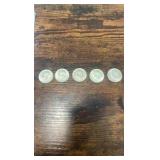 40% silver Kennedy half dollars lot of 5 1965-1969