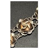 Sterling silver rose bracelet
