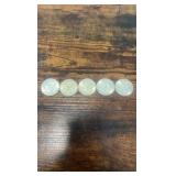 40% silver Kennedy half dollar lot of 5 1965-1969