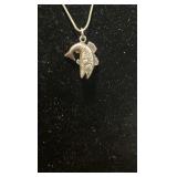 sterling silver fish pendant and chain