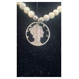 silver mercury dime necklace