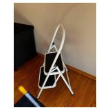 2-Step Folding Ladder White Frame with Black Non-Slip Steps