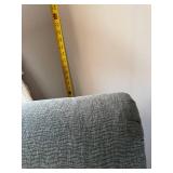 Accent Chair With Ottoman - Blue-Gray Upholstery, Round Cushion