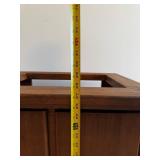 Oak-Finished Solid Wood Two-Door Storage Cabinet Base with Open Top Frame