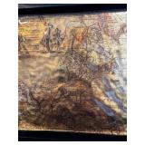 Framed Vintage World Map Print - Antique Style Wall Art